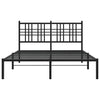 Sengeramme i metall med hodegavl svart 140x190 cm