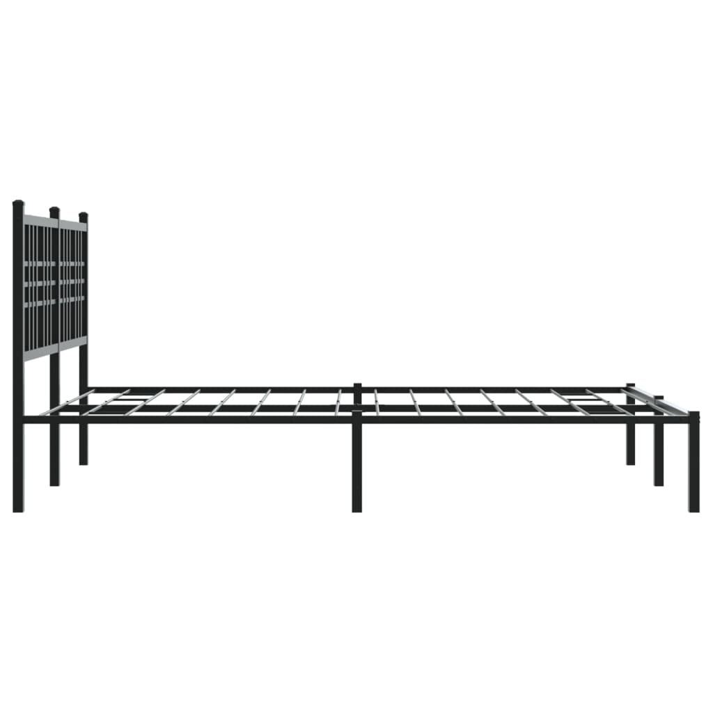 Sengeramme i metall med hodegavl svart 140x190 cm