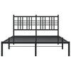 Sengeramme i metall med sengegavl svart 140x200 cm