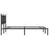 Sengeramme i metall med sengegavl svart 140x200 cm