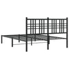 Sengeramme i metall med sengegavl svart 140x200 cm