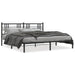 Sengeramme i metall med sengegavl svart 183x213 cm