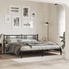 Sengeramme i metall med sengegavl svart 193x203 cm