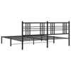 Sengeramme i metall med sengegavl svart 193x203 cm