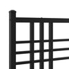 Sengeramme i metall med sengegavl svart 193x203 cm