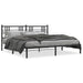 Sengeramme i metall med sengegavl svart 193x203 cm