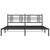 Sengeramme i metall med sengegavl svart 200x200 cm