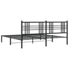 Sengeramme i metall med sengegavl svart 200x200 cm