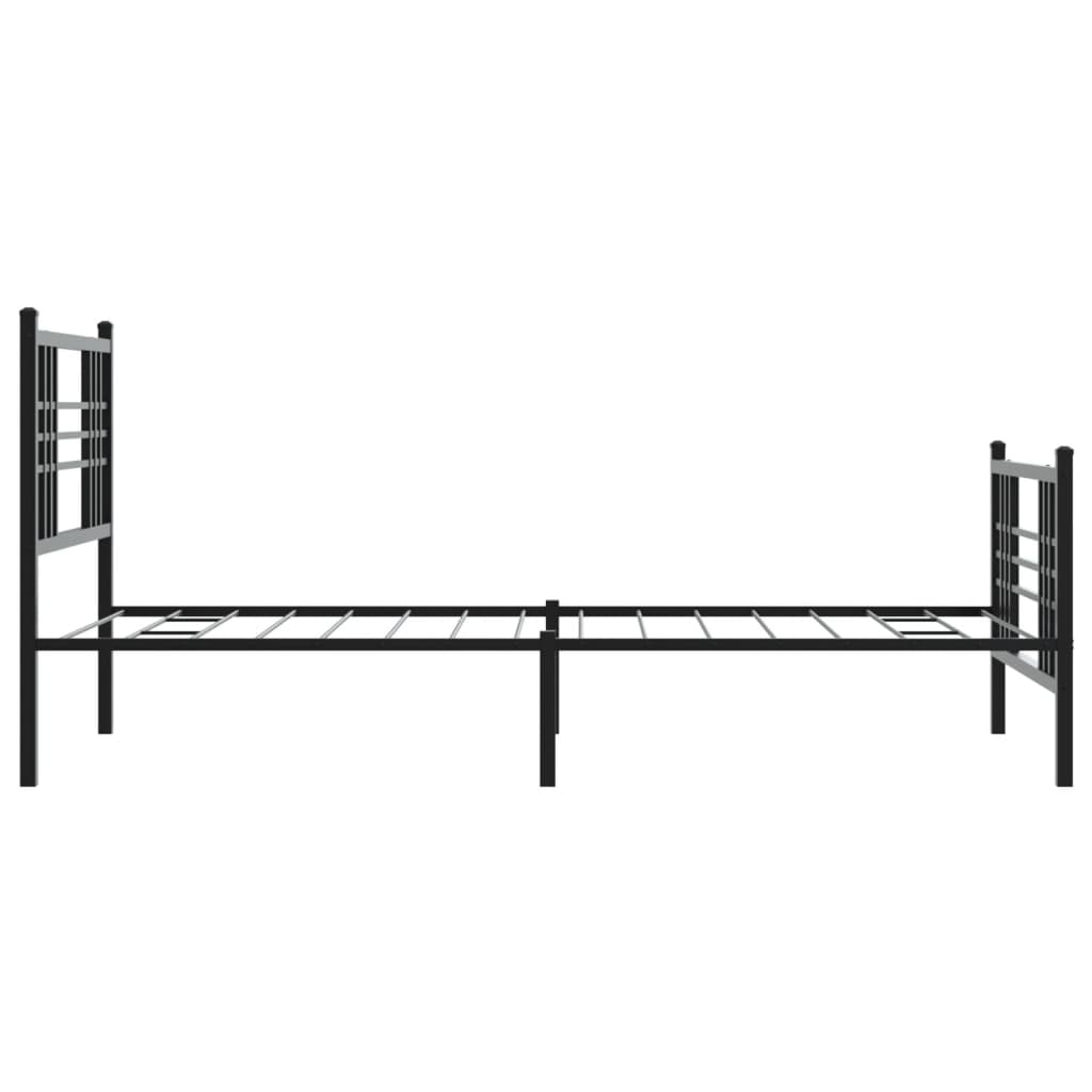 Sengeramme i metall med hode- og fotgavl svart 107x203 cm