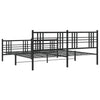 Sengeramme i metall med hode- og fotgavl svart 183x213 cm