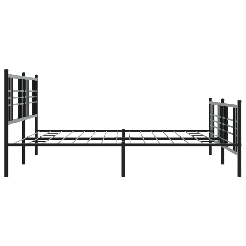 Sengeramme i metall med hode- og fotgavl svart 200x200 cm vidaXL