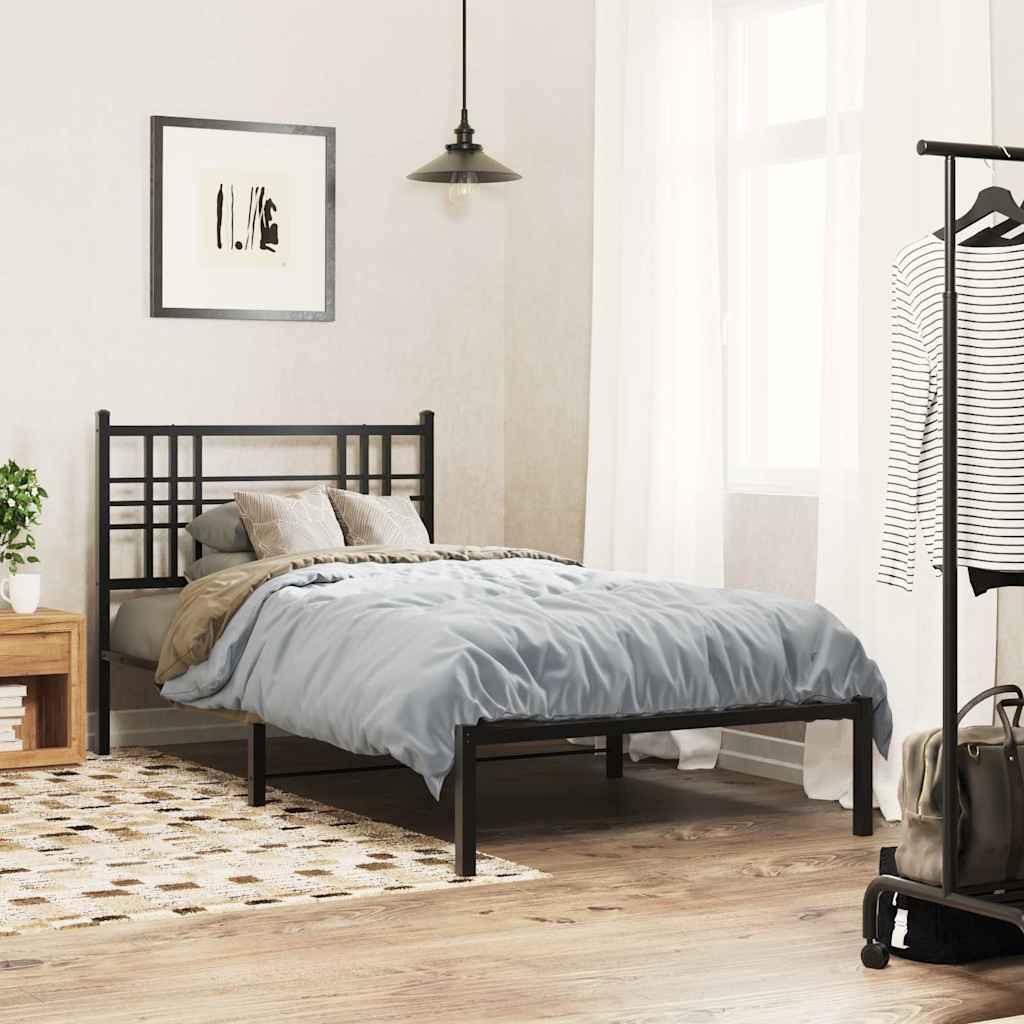 Utskiftbar sengegavl i metall svart 100 cm