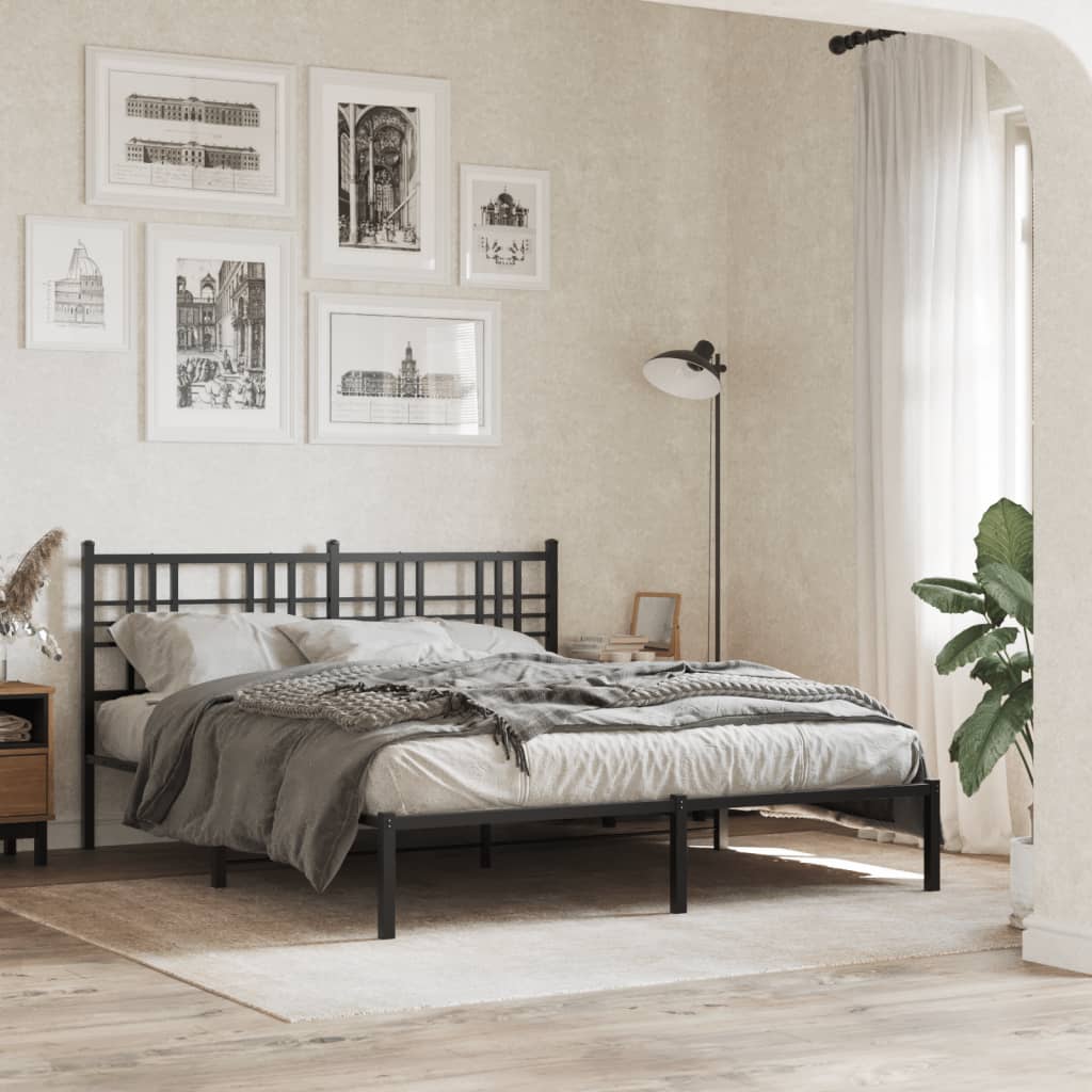 Utskiftbar sengegavl i metall svart 160 cm