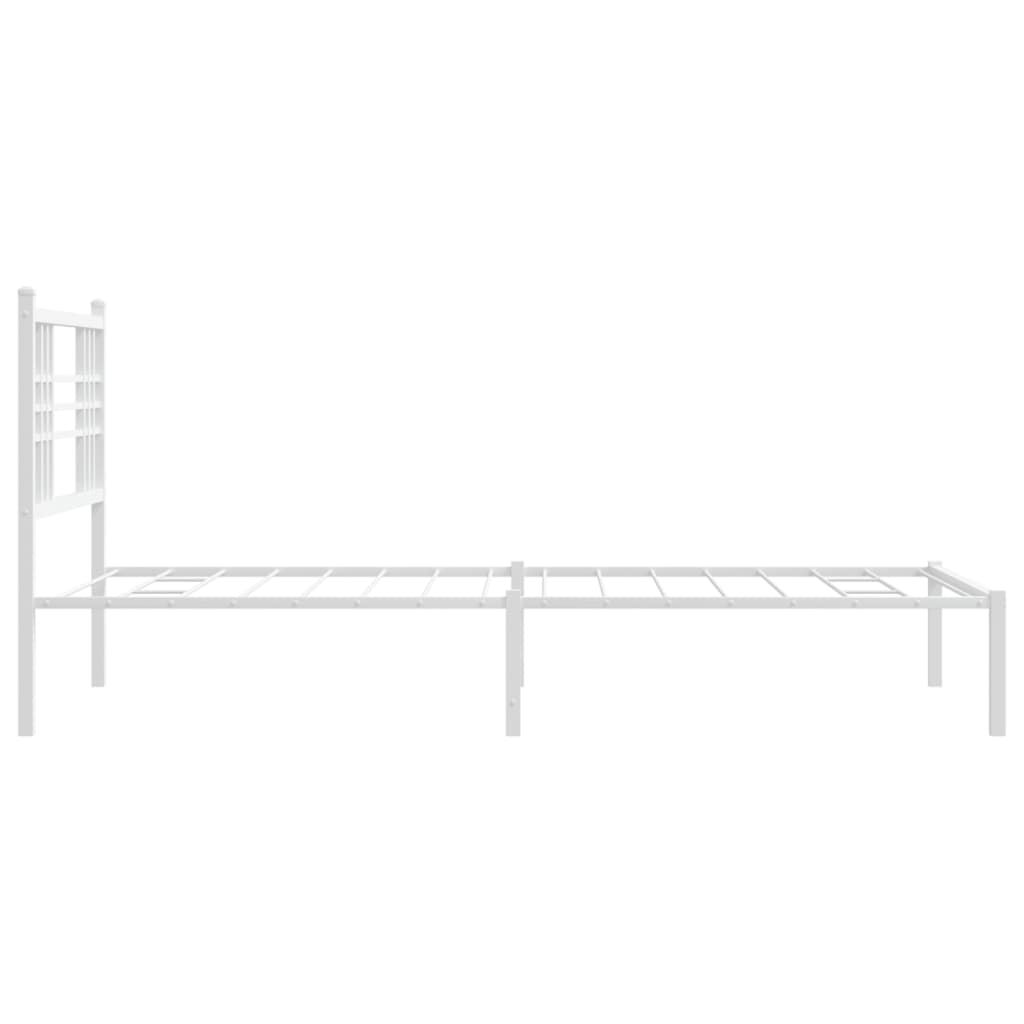 Sengeramme i metall med hodegavl hvit 100x190 cm