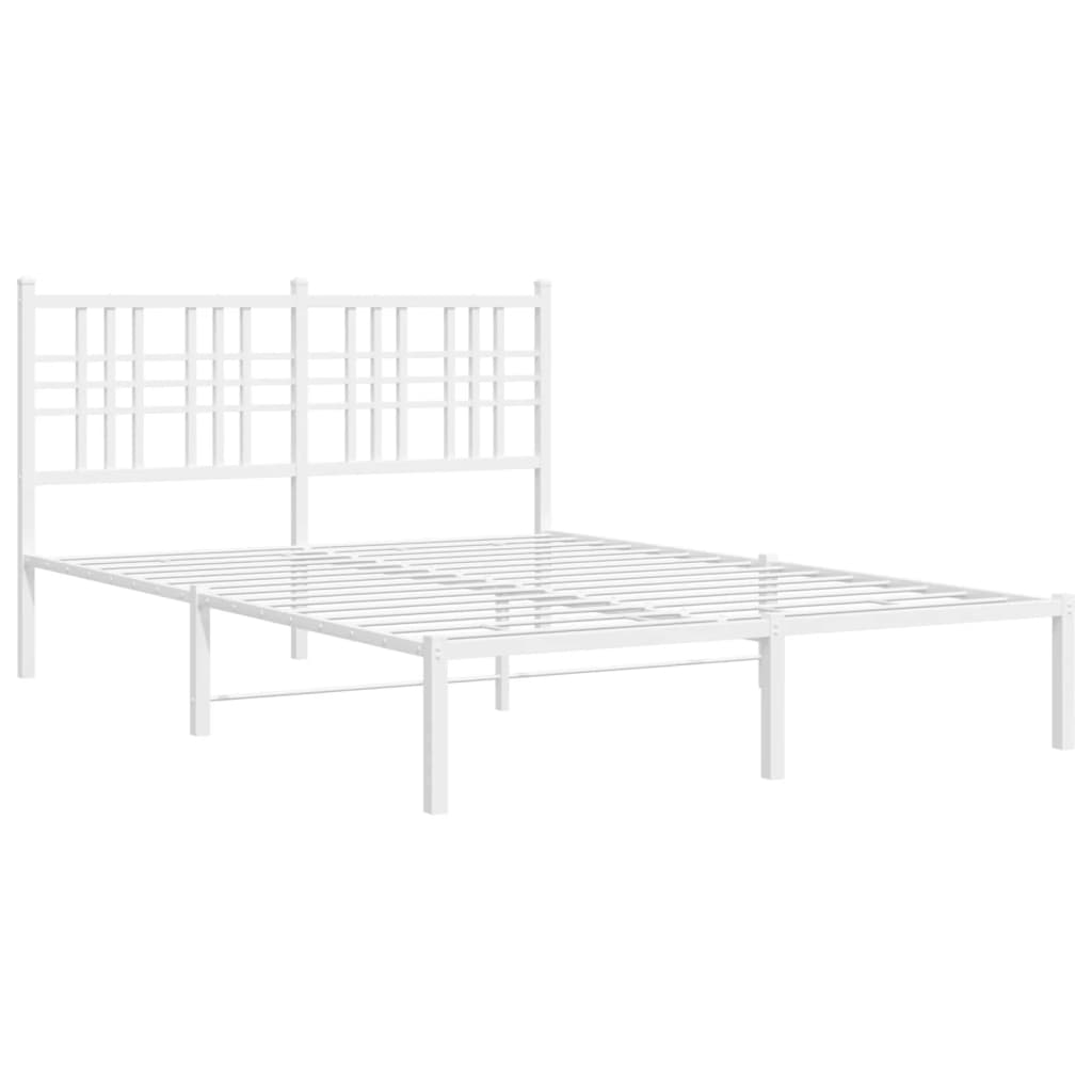 Sengeramme i metall med hodegavl hvit 120x190 cm