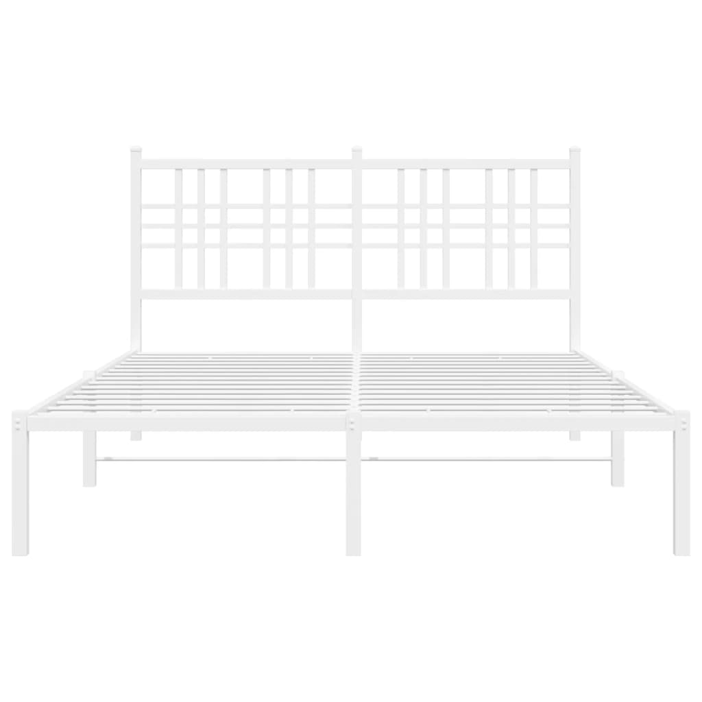 Sengeramme i metall med hodegavl hvit 120x190 cm
