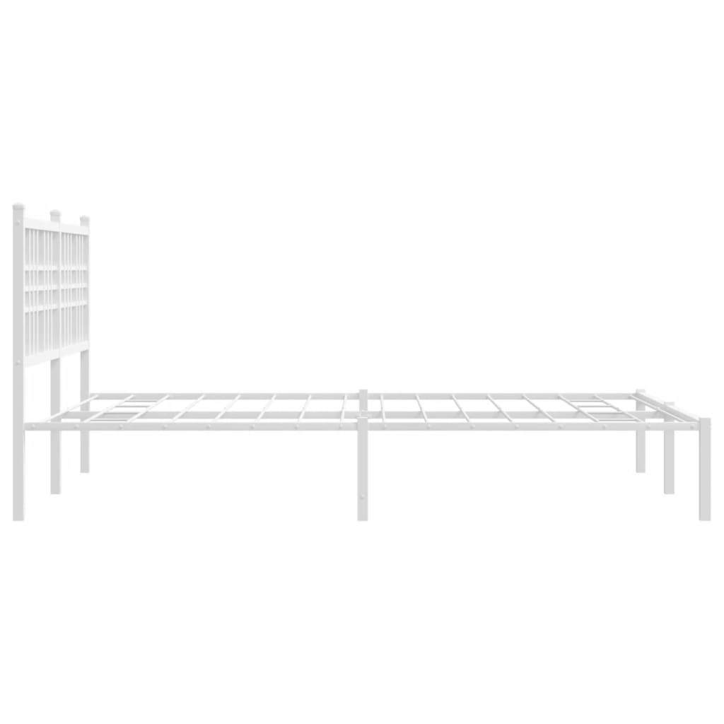 Sengeramme i metall med hodegavl hvit 120x190 cm