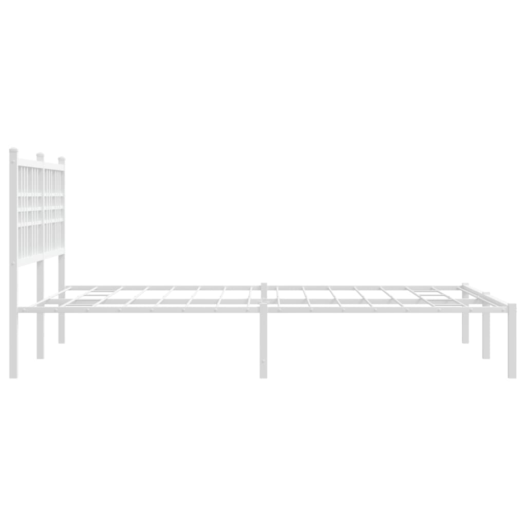 Sengeramme i metall med hodegavl hvit 120x200 cm