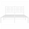 Sengeramme i metall med hodegavl hvit 135x190 cm