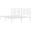Sengeramme i metall med hodegavl hvit 135x190 cm