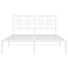 Sengeramme i metall med hodegavl hvit 140x190 cm