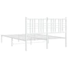 Sengeramme i metall med hodegavl hvit 140x190 cm