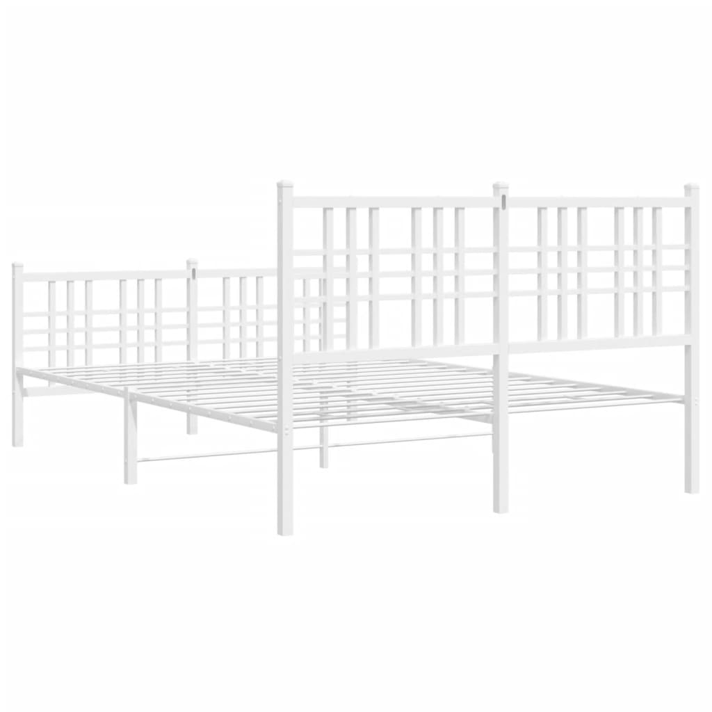 Sengeramme i metall med hode- og fotgavl hvit 120x190 cm