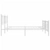 Sengeramme i metall med hode- og fotgavl hvit 183x213 cm