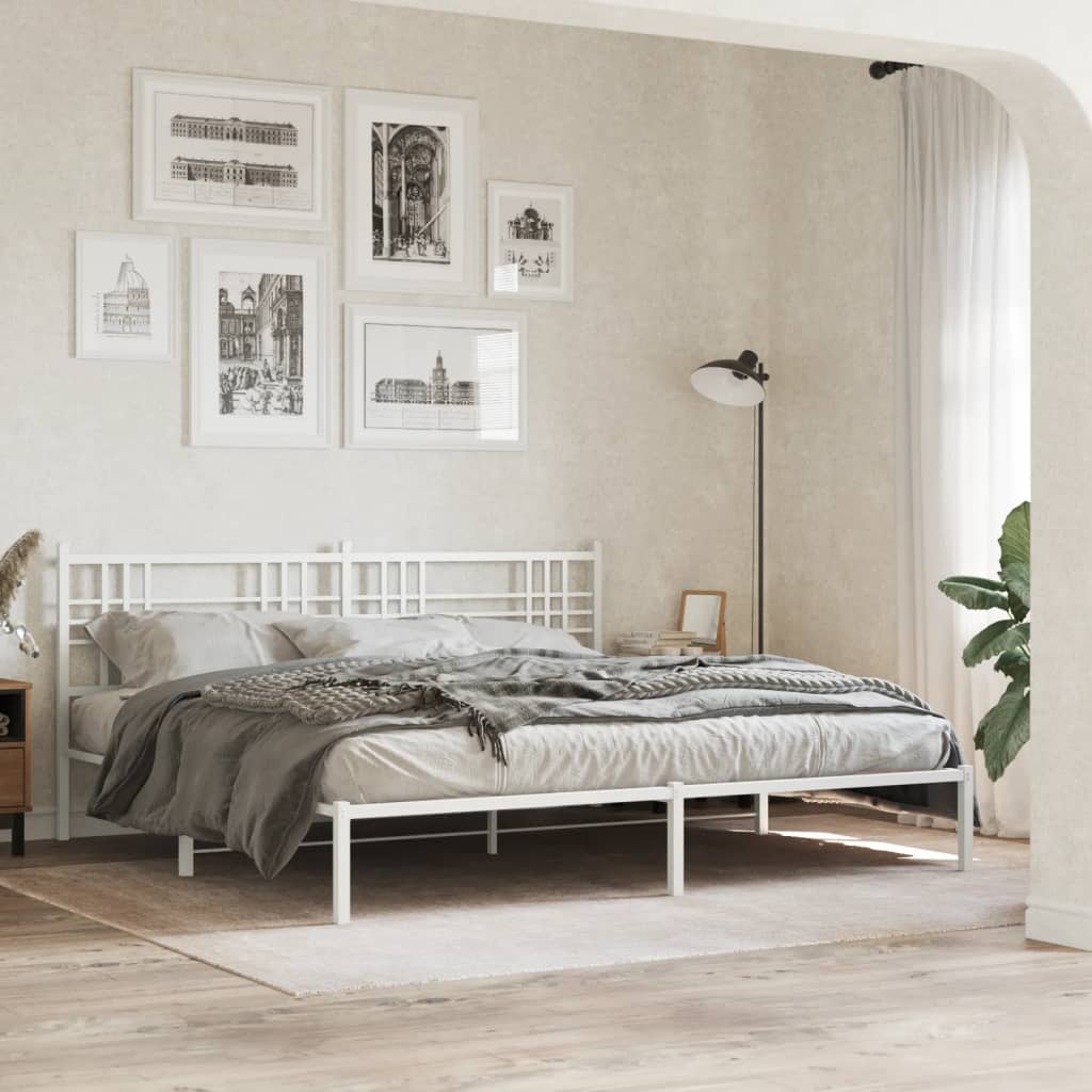 Utskiftbar sengegavl i metall hvit 200 cm
