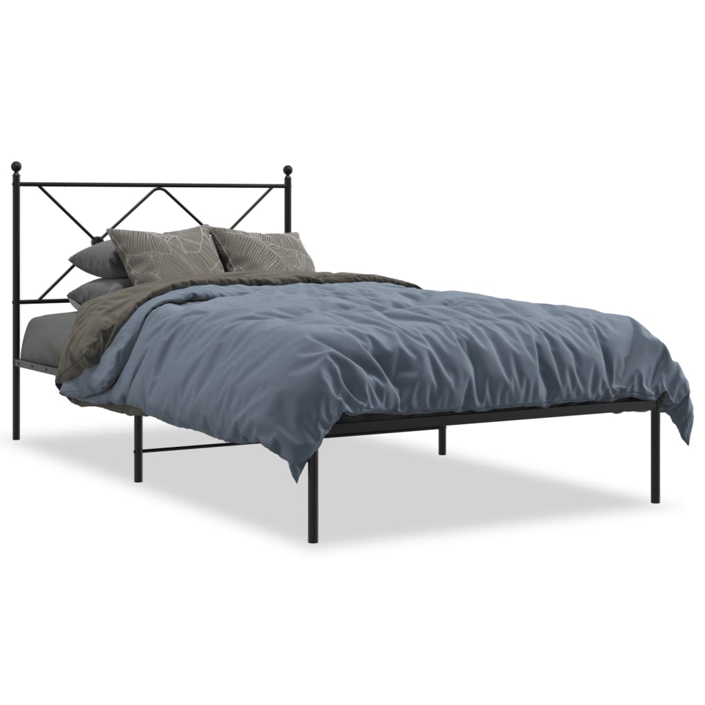 Sengeramme i metall med hodegavl svart 100x200 cm