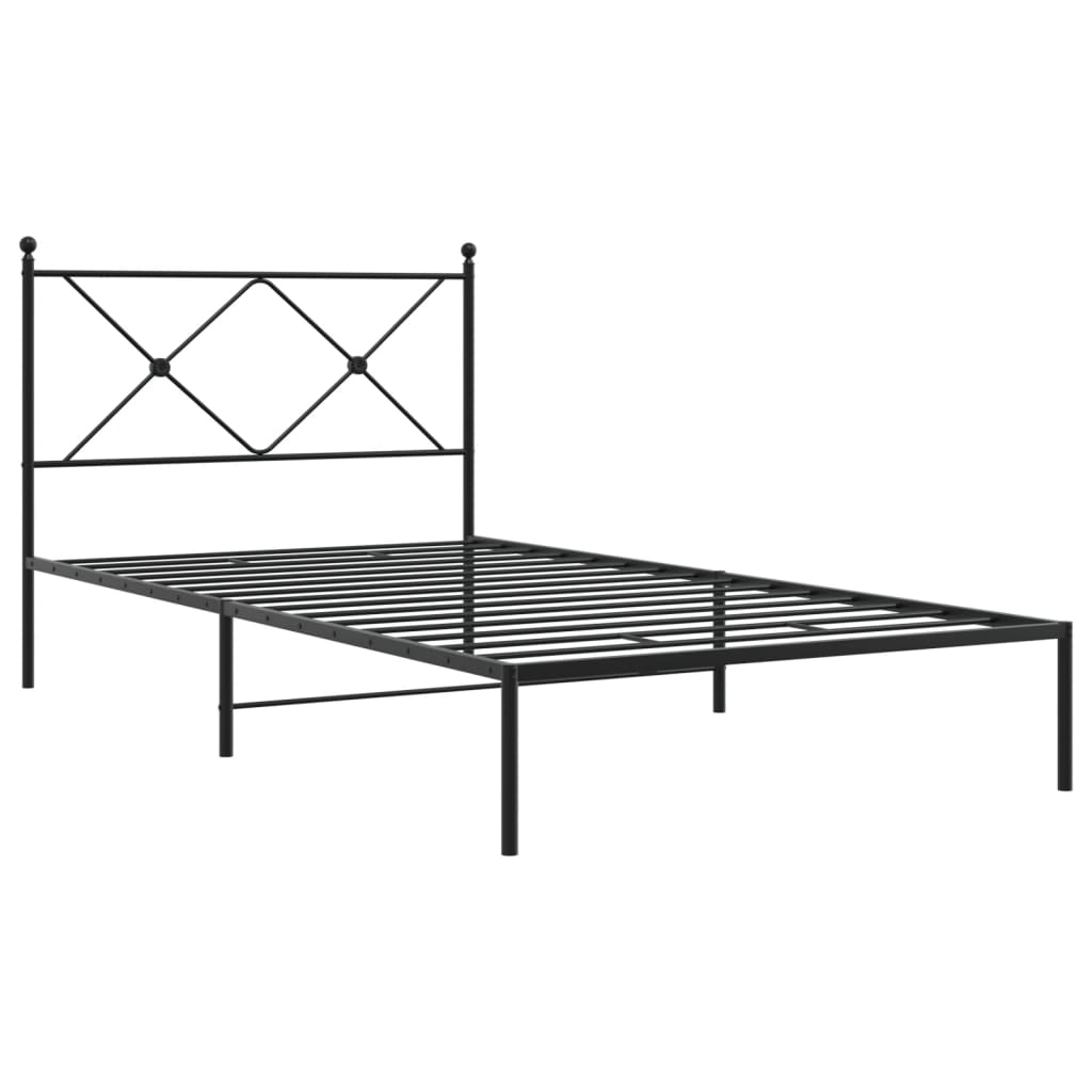 Sengeramme i metall med hodegavl svart 100x200 cm