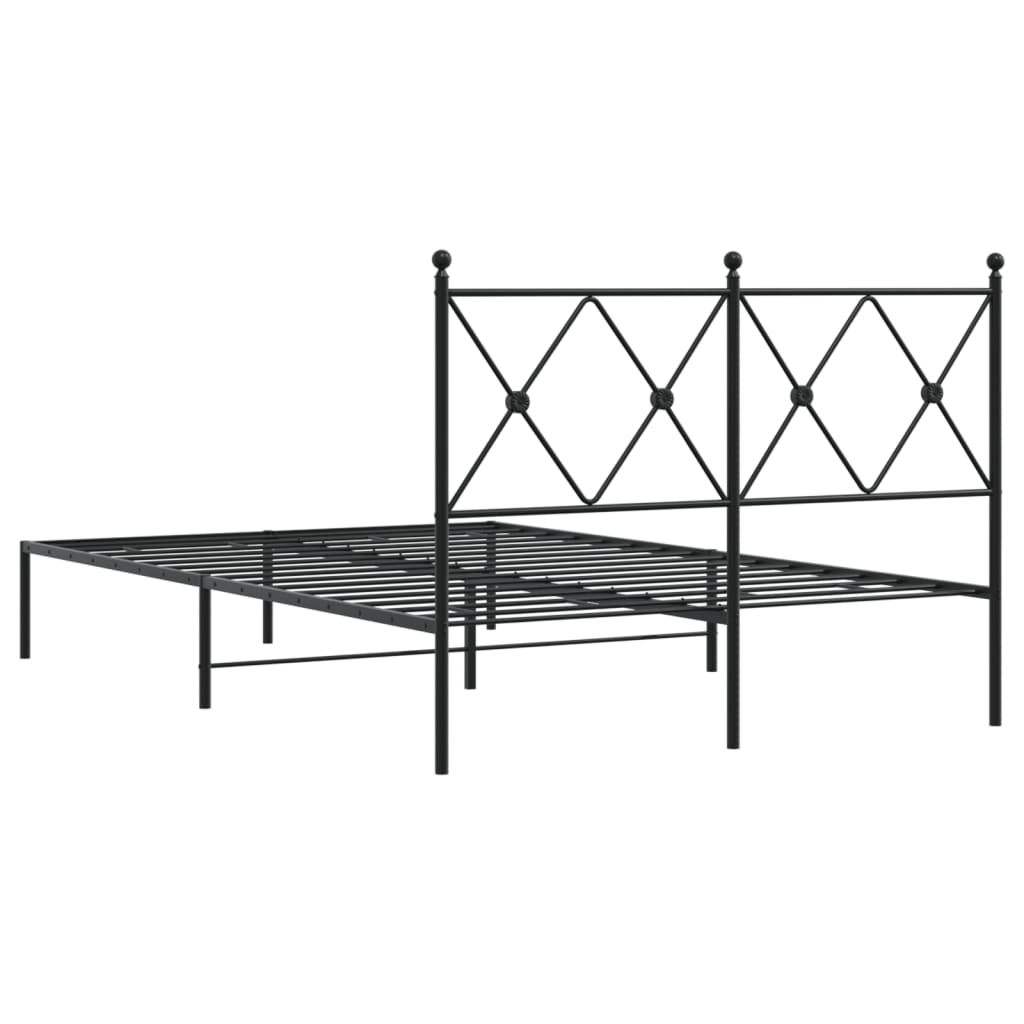Sengeramme i metall med hodegavl svart 120x190 cm