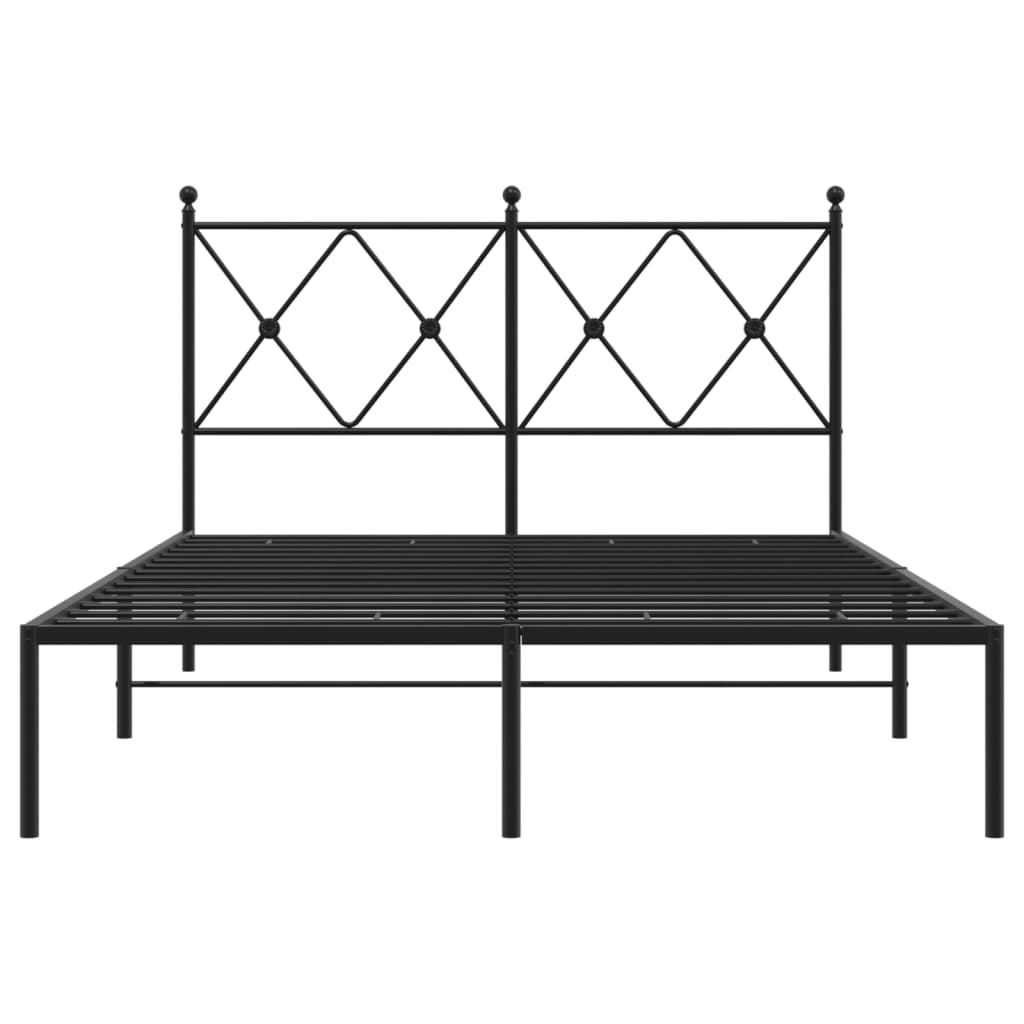Sengeramme i metall med sengegavl svart 120x200 cm