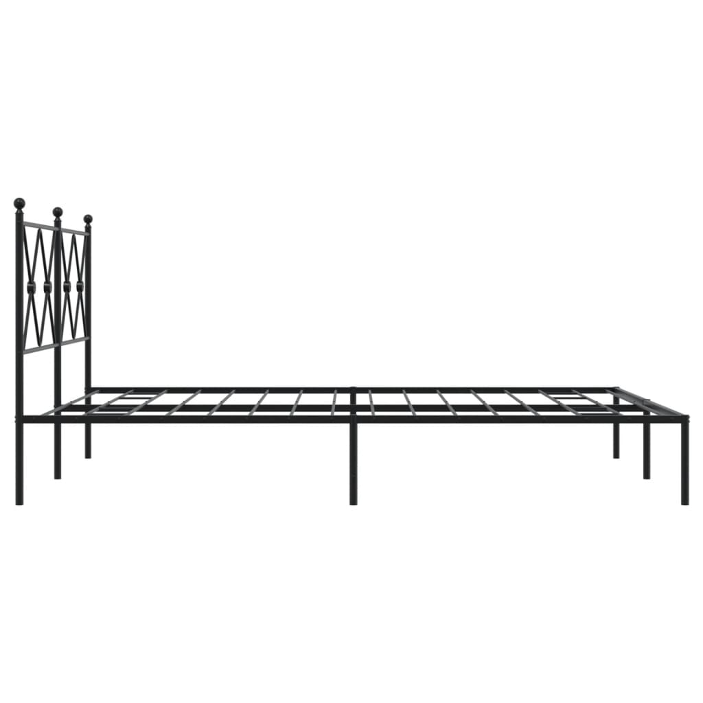 Sengeramme i metall med hodegavl svart 135x190 cm