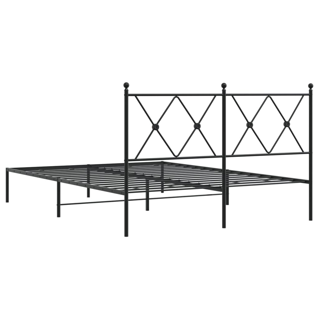 Sengeramme i metall med hodegavl svart 135x190 cm