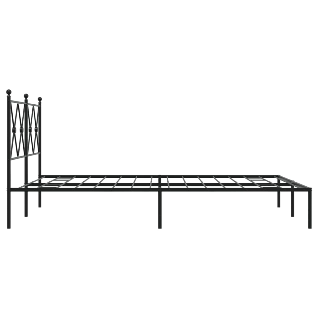 Sengeramme i metall med hodegavl svart 140x190 cm