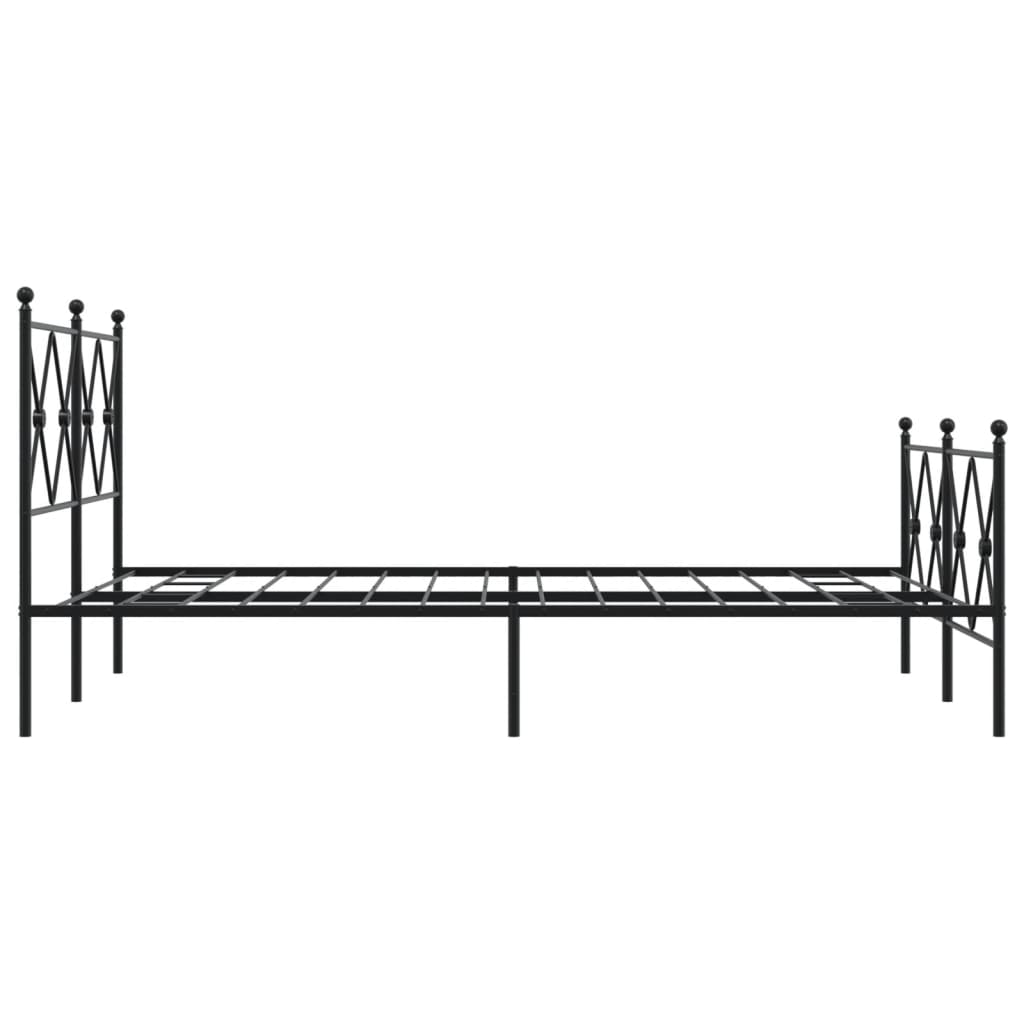 Sengeramme i metall med hode- og fotgavl svart 120x200 cm