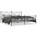 Sengeramme i metall med hode- og fotgavl svart 193x203 cm