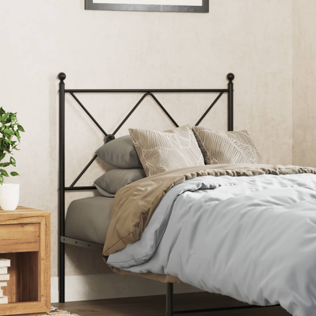 Utskiftbar sengegavl i metall svart 75 cm