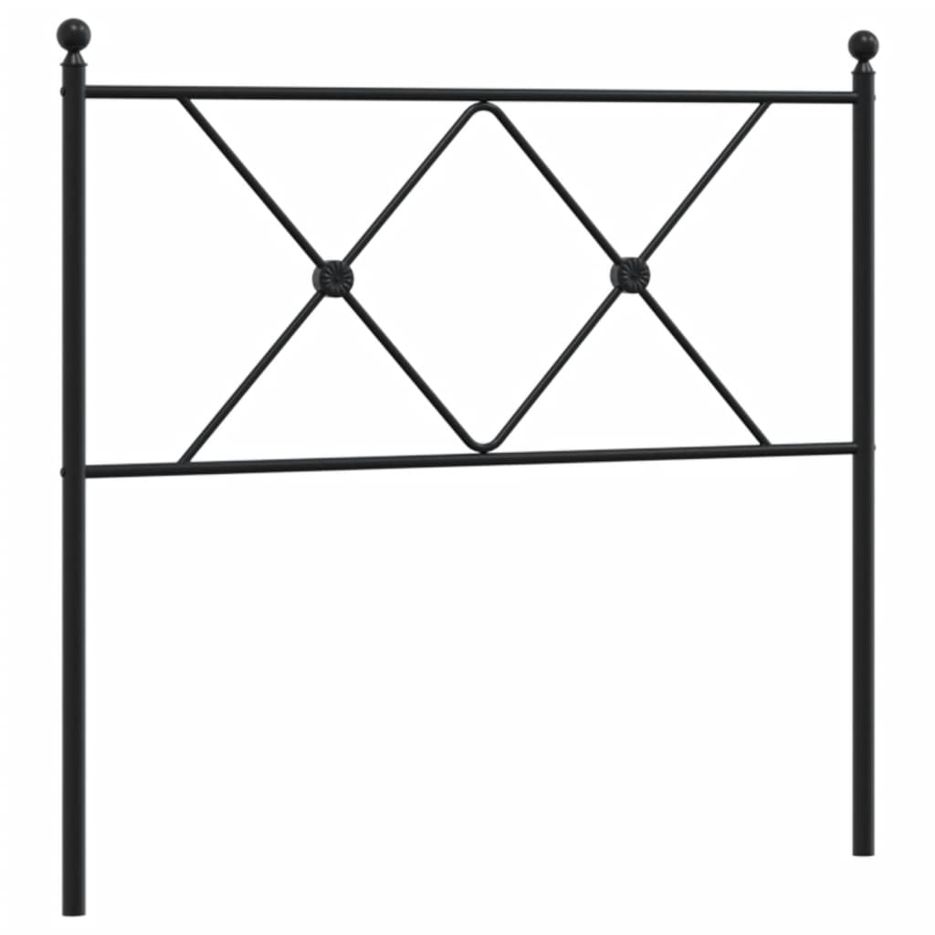 Utskiftbar sengegavl i metall svart 90 cm