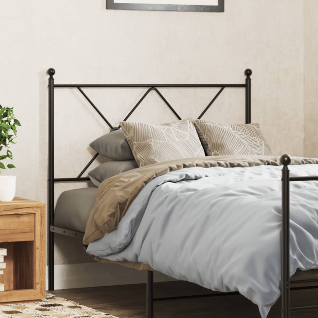 Utskiftbar sengegavl i metall svart 90 cm