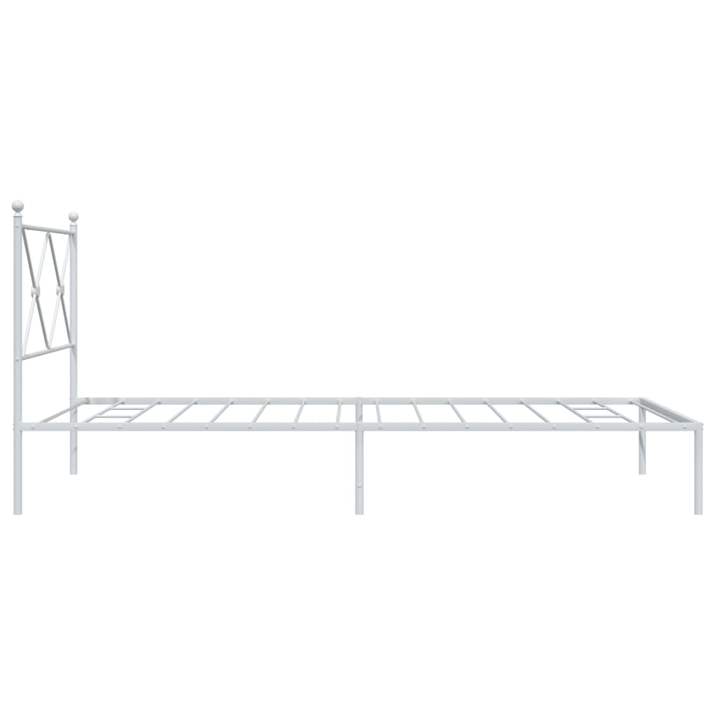 Sengeramme i metall med hodegavl hvit 100x200 cm