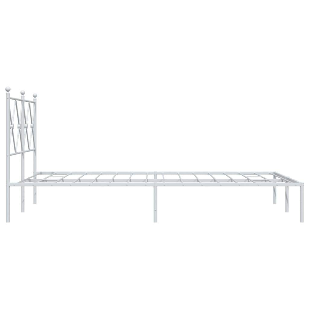Sengeramme i metall med hodegavl hvit 120x200 cm