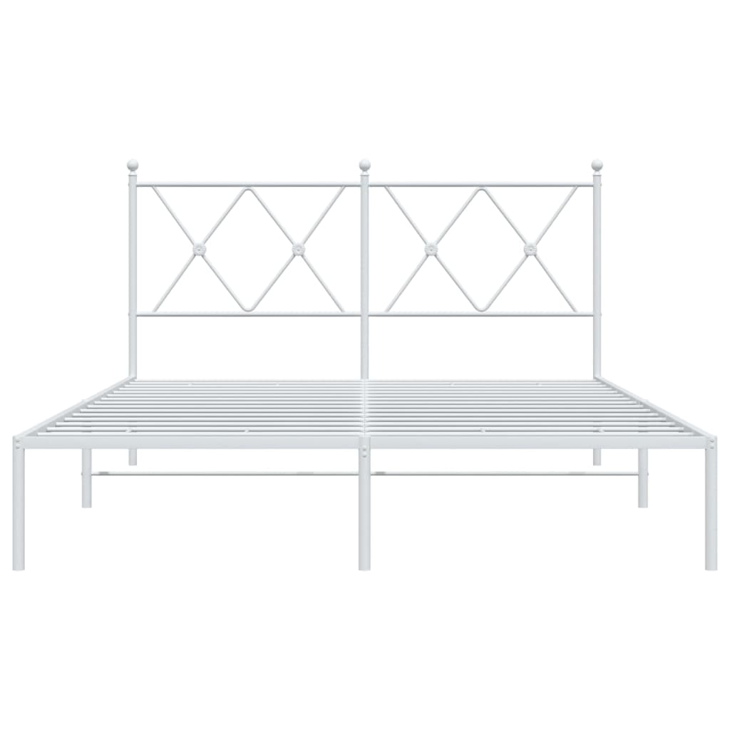 Sengeramme i metall med hodegavl hvit 140x190 cm