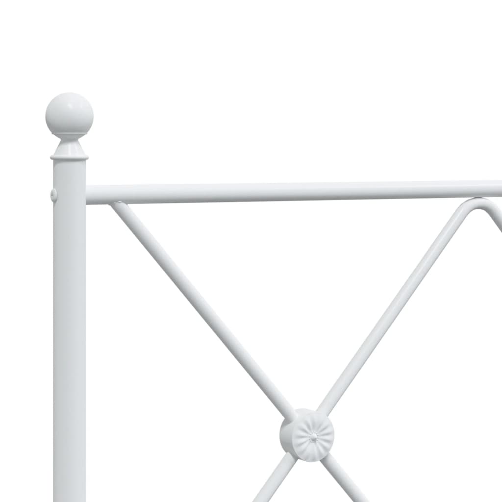 Sengeramme i metall med hode- og fotgavl hvit 75x190 cm