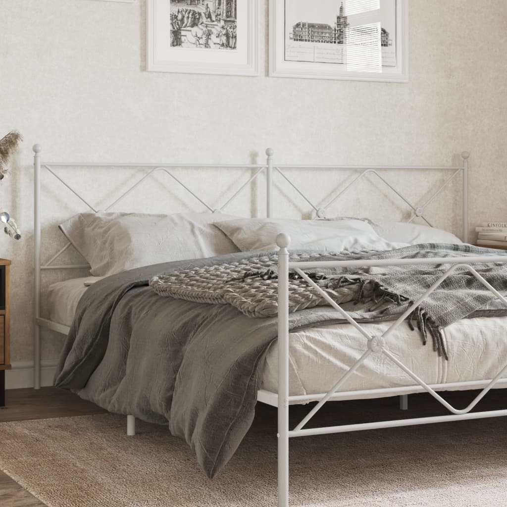 Utskiftbar sengegavl i metall hvit 193 cm