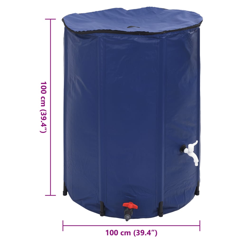 Vanntank med kran sammenleggbar 750 L PVC