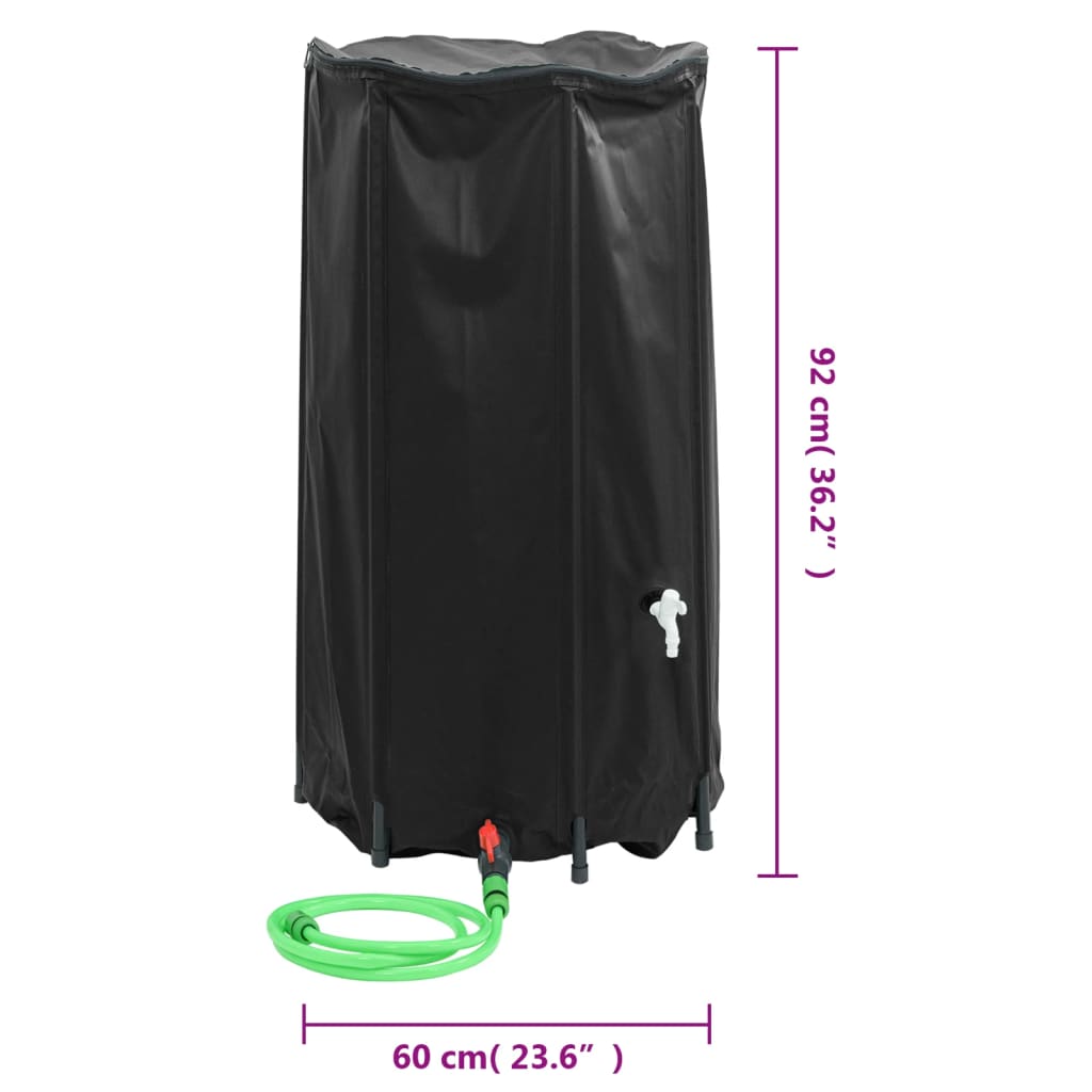 Vanntank med kran sammenleggbar 250 L PVC