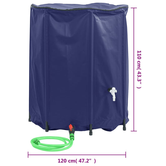 Vanntank med kran sammenleggbar 1250 L PVC