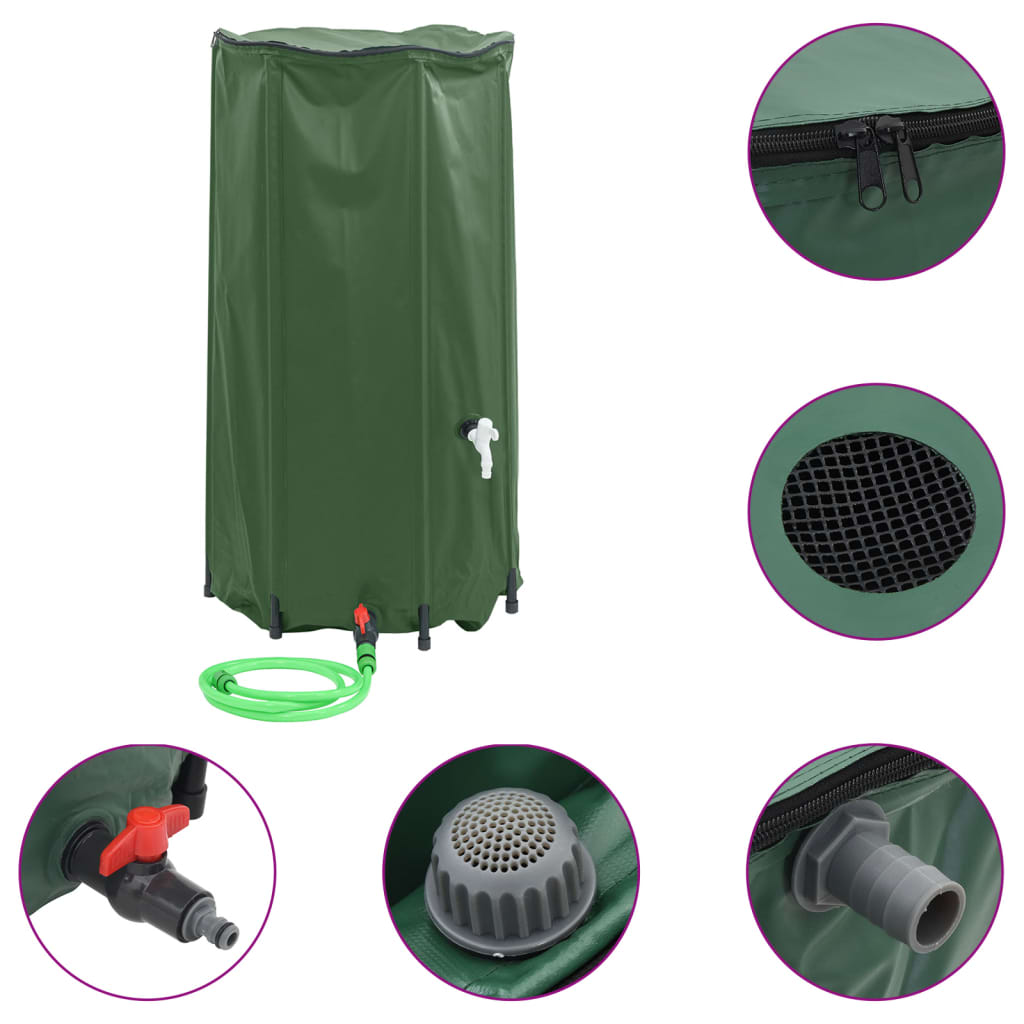 Vanntank med kran sammenleggbar 100 L PVC vidaXL